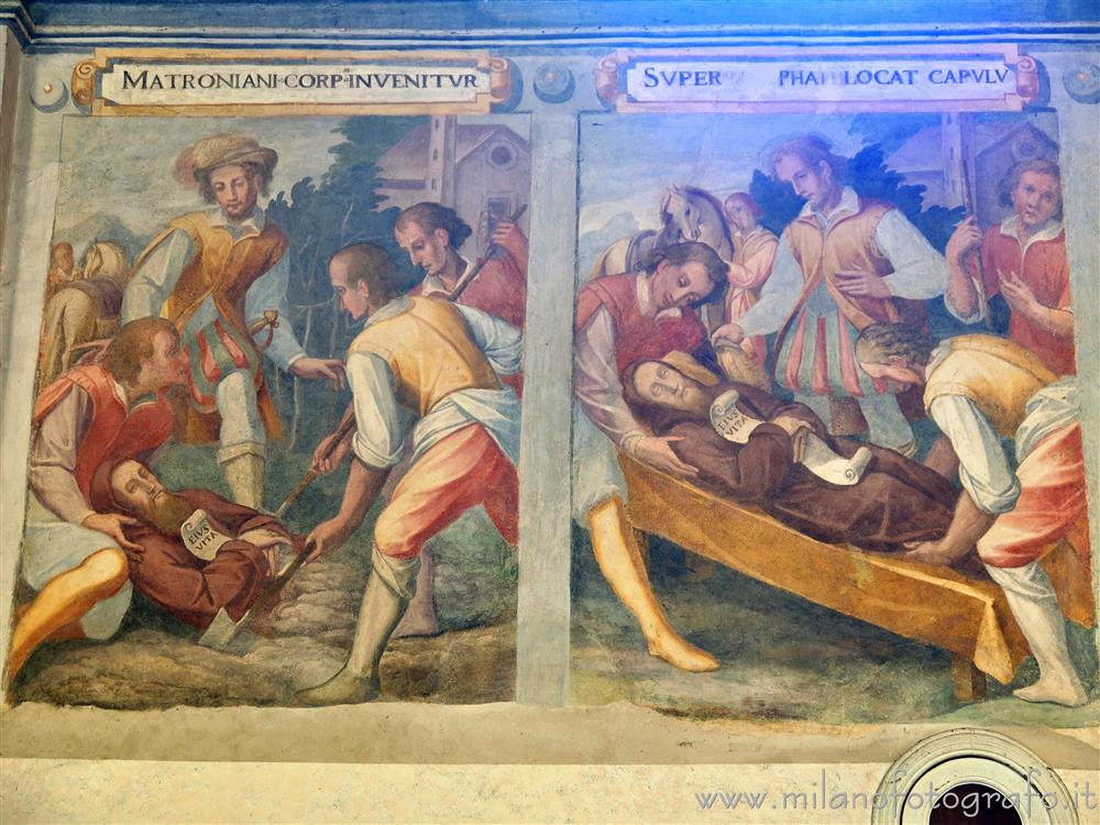 Milan (Italy) - Frescoes depicting the discovery of the body of Saint Matronian in the Church of Sant'Ambrogio ad Nemus
